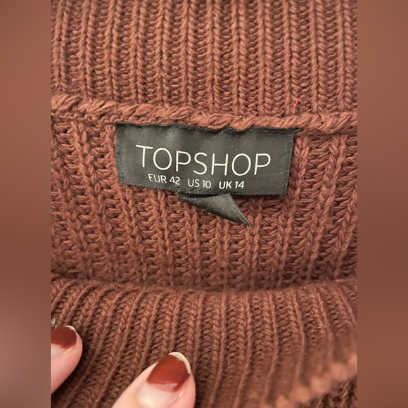 Topshop Button Slash Knit Sweater - Picture 6 of 8